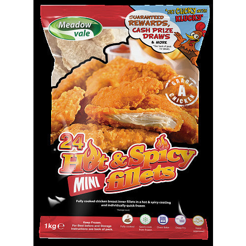 Meadowvale Hot & Spicy Mini Chicken Fillet   1Kg × 1