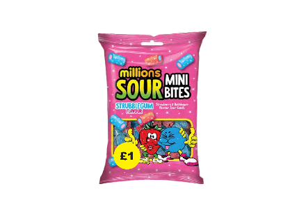 Millions Bubblegum Sour Bites   12x140g(4)