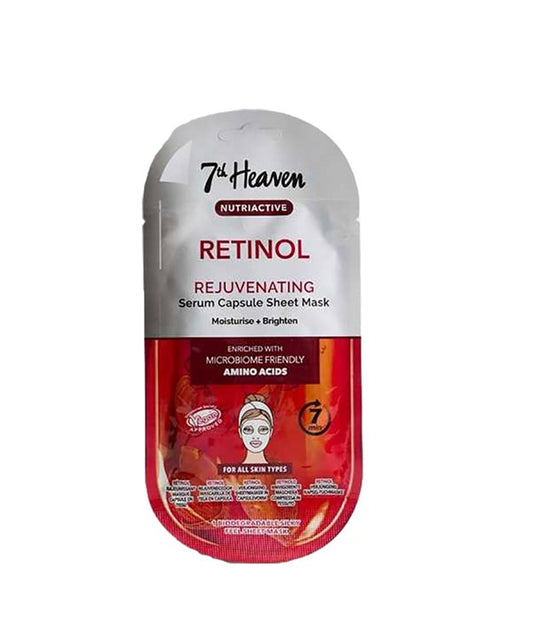 7TH HEAVEN NUTRIACTIVE RETINOL REJUVENATING SERUM CAPSULE SHEET MASK 1 Sheet Mask Skin Wash Asetena Pa 