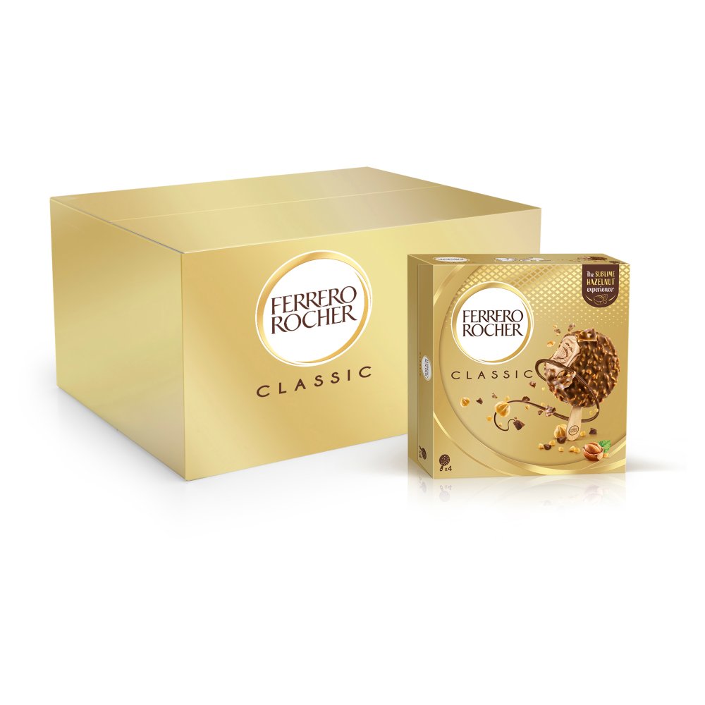 Ferrero Rocher Classic Milk Chocolate & Hazelnut Ice Cream Sticks Multipack 4 x 70ml
