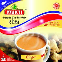 Mukti Instant Pre Mix Unsweetned Ginger Chai  5x10's