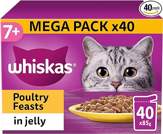 Whiskas 7+ Cat Pouches Fish Favourites In Jelly  4x85g
