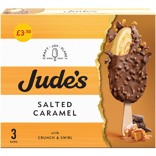 Jude's Salted Caramel with Crunch & Swirl 3 x 80ml (240ml)   3pk × 8