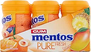 Mentos Gum Pure Fresh Tropical Paper Bottle  6x50pc(6)
