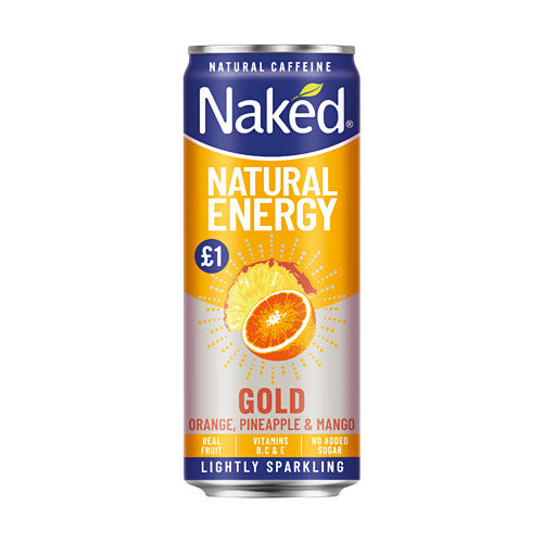 Naked Natural Energy Gold Orange, Pineapple & Mango 250ml   250ml × 12 × 1