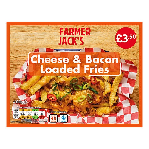 Farmer Jack's Cheese & Bacon Loaded Fries 400g   400g × 8