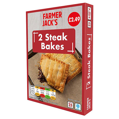 Farmer Jack's Steak Bakes 2 x 140g (280g)   280g × 12