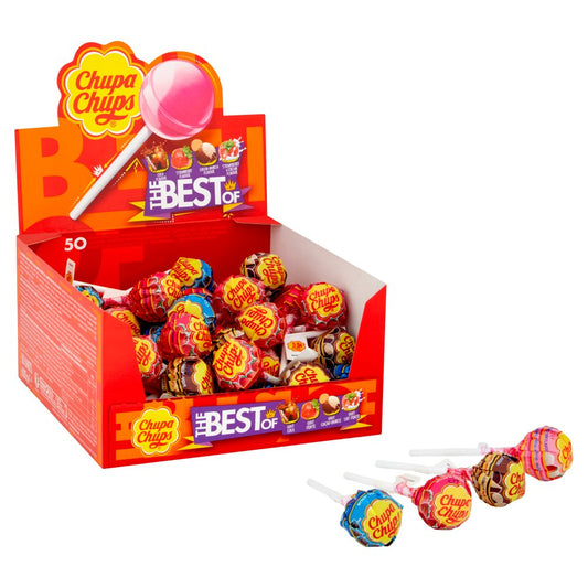 Chupa Chups 50 Assorted Flavour Lollipops 600g