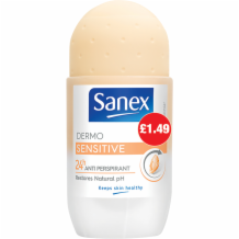 Sanex Roll On Deodorant Sensitive    6x50ml