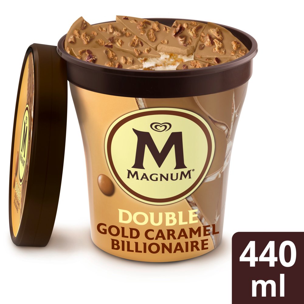 Magnum Double Gold Caramel Billionaire Ice Cream Tub 440 ml   440ml × 1