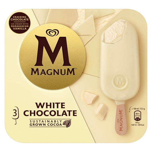 Magnum Ice Cream Sticks White Chocolate 3 x 100 ml    3pk × 1