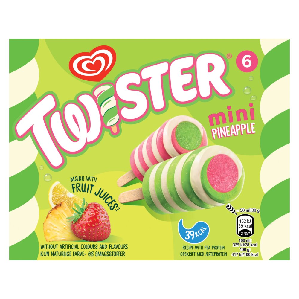 Heartbrand Twister Ice Lolly Mini Pineapple 6x 50 ml    6pk × 6