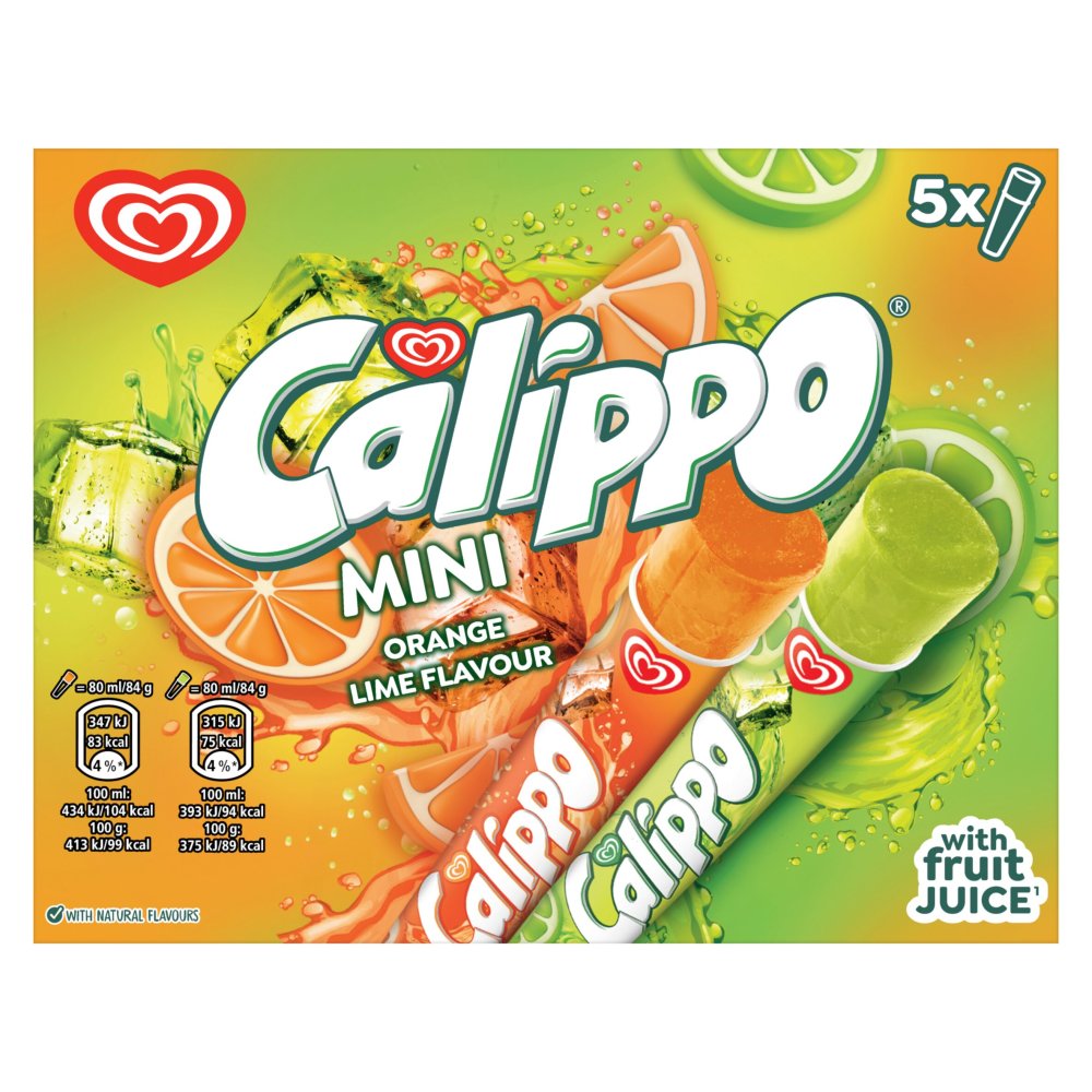 Heartbrand Calippo Mini Ice Lollies Orange & Lemon-Lime 5x 80 ml    5pk × 1
