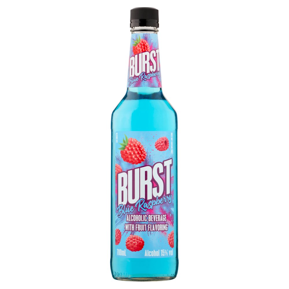 Burst Blue Raspberry Alcoholic Beverage with Fruit Flavoring 700ml   70Cl × 6