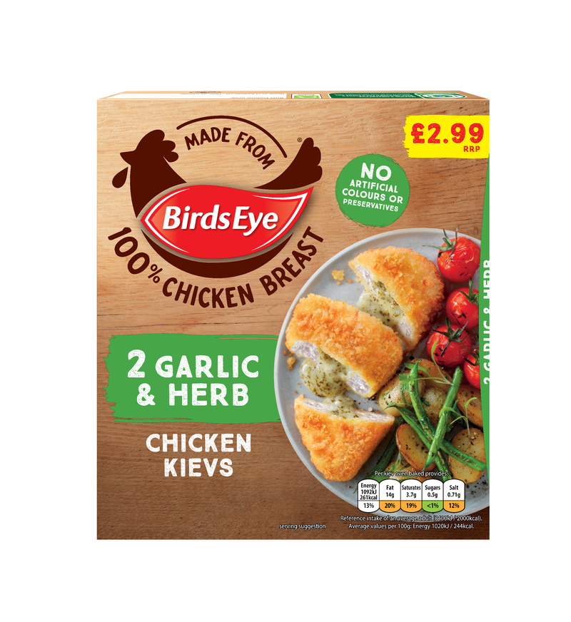 PM 2.99 Birds Eye Garlic & Herb Chicken Kiev 8x204g