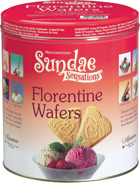 Marc Antonio Florentine Wafers 1x200 . Packed 2 units to a case.
Unit Weight: 1.22 Kilos.