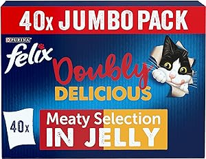 Felix Agail Doubly Delicious Meaty Sel Pouch   4x100g