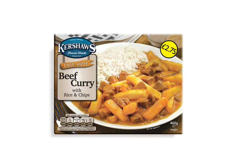 Kershaws Beef Curry UNIT 6x460g . Packed 2 units to a case.Unit Weight: 2.52 Kilos.