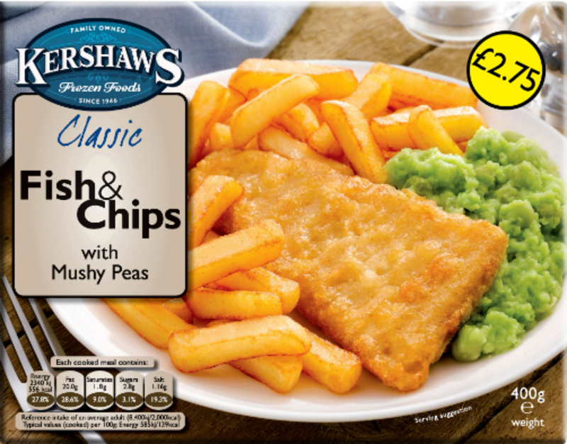 Kershaws Fish & Chip UNIT 6x400g . Packed 2 units to a case.Unit Weight: 2.52 Kilos.