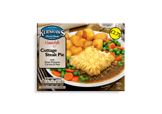 Kershaws Cottage Pie UNIT 6x400g . Packed 2 units to a case.Unit Weight: 2.52 Kilos.