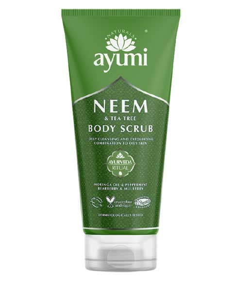 AYUMI NATURALS NEEM AND TEA TREE BODY SCRUB 200 ml Skin Wash Asetena Pa 