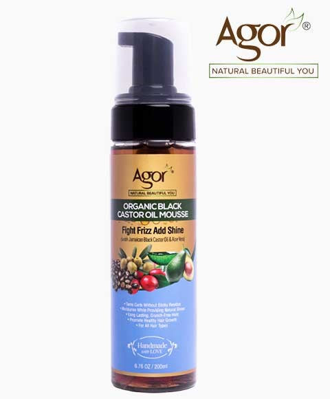 AGOR ORGANIC BLACK CASTOR OIL MOUSSE 200 ml Hair Styling Asetena Pa 
