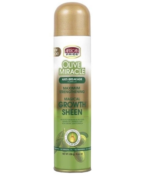 OLIVE MIRACLE ANTI BREAKAGE FORMULA MAXIMUM STRENGTHENING GROWTH SHEEN 226 g (Pack of 6) Sprays, Serums and Oils Asetena Pa 