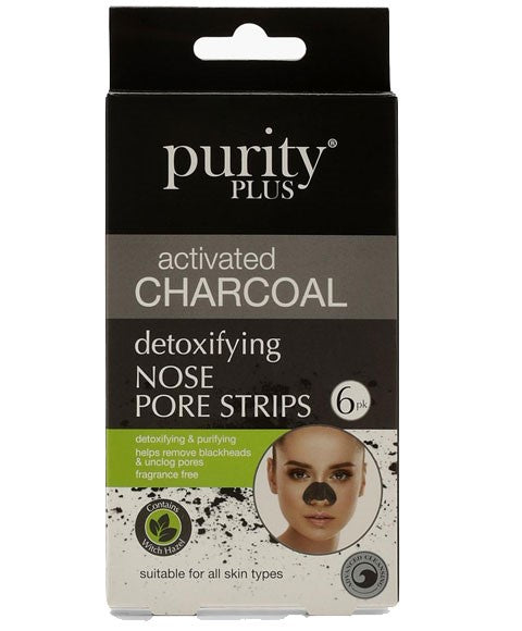 PURITY PLUS ACTIVATED CHARCOAL DETOXIFYING NOSE PORE STRIPS 6 Strips Skin Treatments Asetena Pa 