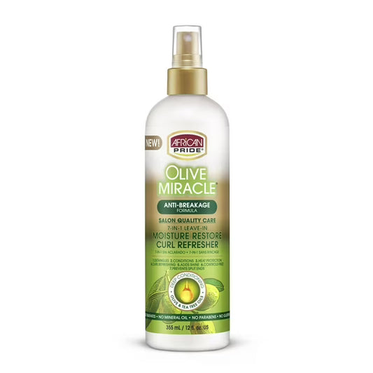 African Pride Olive Miracle 7-in-1 Leave-In Moisture Restore Curl Refresher 12oz
