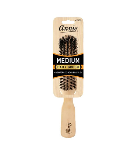 ANNIE NATURAL REINFORCED BOAR BRISTLE MEDIUM DAILY BRUSH 2165 Hair Brushes and Combs Asetena Pa 