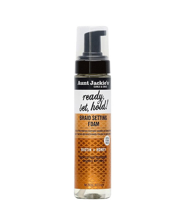 AUNT JACKIES READY SET HOLD BRAID SETTING FOAM BIOTIN AND HONEY 251ml Hair Styling Asetena Pa 