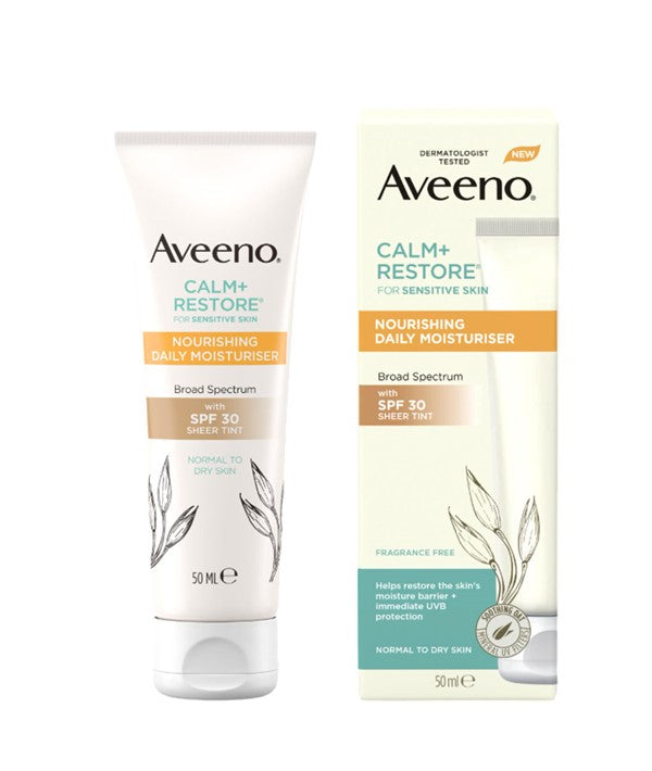 AVEENO CALM RESTORE NOURISHING DAILY MOISTURISER SPF30 SHEER TINT 50 ml Skin Treatments Asetena Pa 