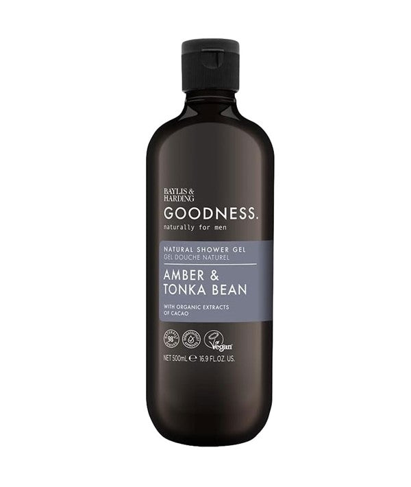 GOODNESS MEN AMBER AND TONKA BEAN NATURAL SHOWER GEL 500 ml Body Care Asetena Pa 
