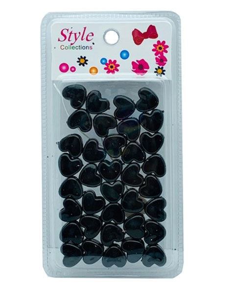 STYLE COLLECTION HEART SHAPE HAIR BEADS BD003BLK  Color Black Kids Hair Accessories Asetena Pa 