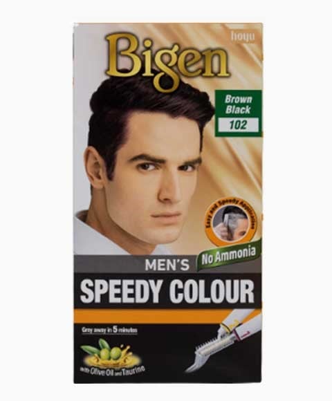 BIGEN HAIR MENS SPEEDY COLOUR BROWN BLACK 102 pack of 2 Men Hair Dye Asetena Pa 