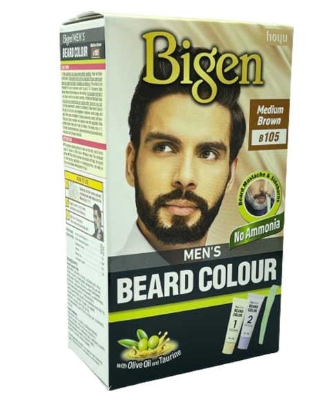 MENS BEARD COLOUR MEDIUM BROWN B105 pack of 6 Men Hair Dye Asetena Pa 