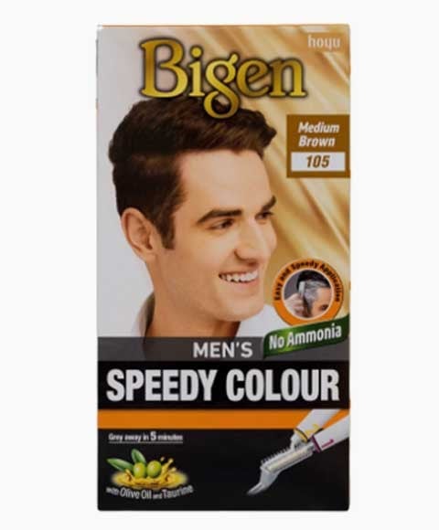 BIGEN HAIR MENS SPEEDY COLOUR MEDIUM BROWN 105 Pack of 12 Men Hair Dye Asetena Pa 