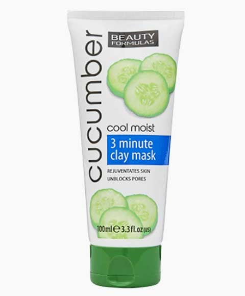 BEAUTY FORMULAS CUCUMBER COOL MOIST 3 MIN CLAY MASK 100 ml Skin Wash Asetena Pa 