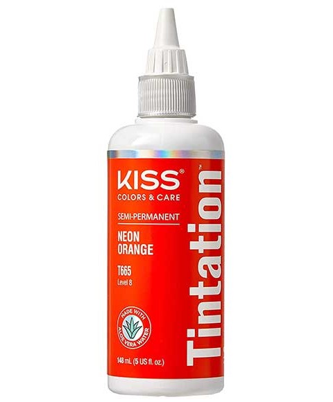 KISS COLORS TINTATION SEMI PERMANENT NEON ORANGE T665 148 ml Hair Color Asetena Pa 