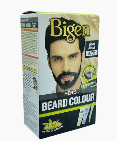 MENS BEARD COLOUR REAL BLACK B100 Pack of 4 Men Hair Dye Asetena Pa 