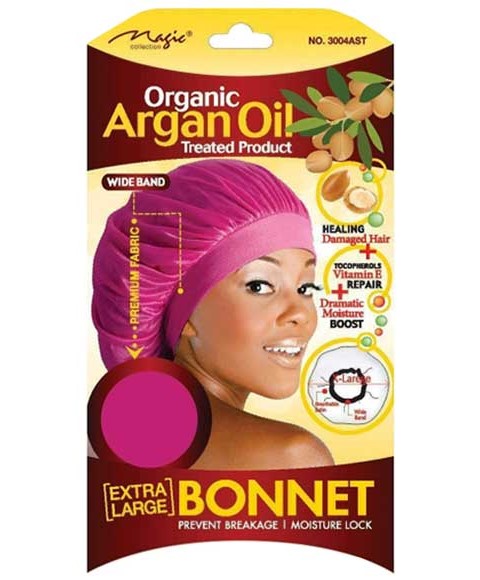 MAGIC COLLECTION ORGANIC ARGAN OIL TREATED PRODUCT BONNET 3004AST Extra Large Color Assorted Durags and Caps Asetena Pa 