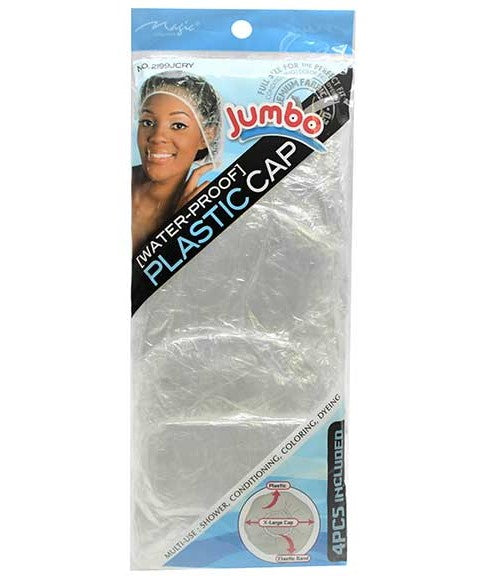 MAGIC COLLECTION WATER PROOF PLASTIC CAP 2199JCRY 4 Pcs (Jumbo) Durags and Caps Asetena Pa 