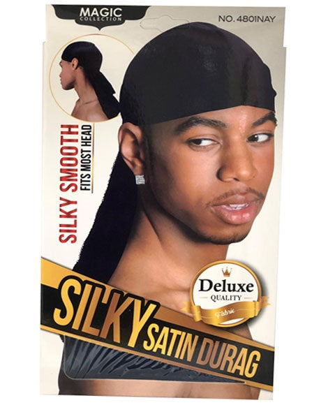 MAGIC COLLECTION SILKY SATIN DURAG 4801NAY  Color Navy Durags and Caps Asetena Pa 
