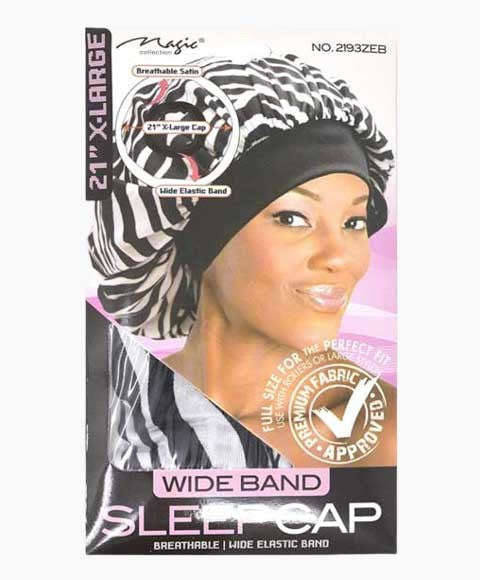 MAGIC COLLECTION WIDE SLEEP CAP 2193 ZEBRA X Large Durags and Caps Asetena Pa 