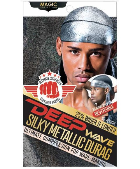 MAGIC COLLECTION DEEP WAVE SILKY METALLIC DURAG 4802SIL  Color Silver Durags and Caps Asetena Pa 