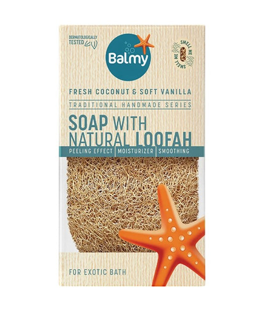 FRESH COCONUT AND SOFT VANILLA SOAP WITH NATURAL LOOFAH 125 g Body Care Asetena Pa 