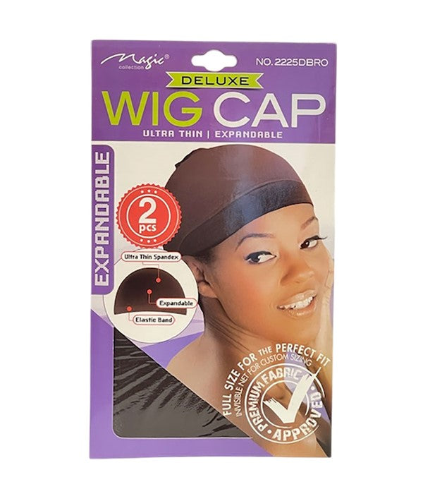 MAGIC COLLECTION ULTRA THIN EXPANDABLE STOCKING WIG CAP 2 pcs Color 2225 Black Extensions Accessories Asetena Pa 
