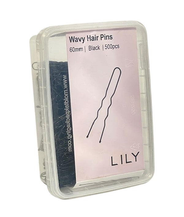 LILY WAVY BLACK HAIR PINS LP 250 60 mm Kids Hair Accessories Asetena Pa 