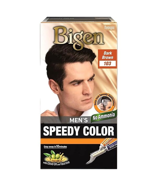 BIGEN HAIR MENS SPEEDY COLOUR DARK BROWN 103 pack of 6 Men Hair Dye Asetena Pa 