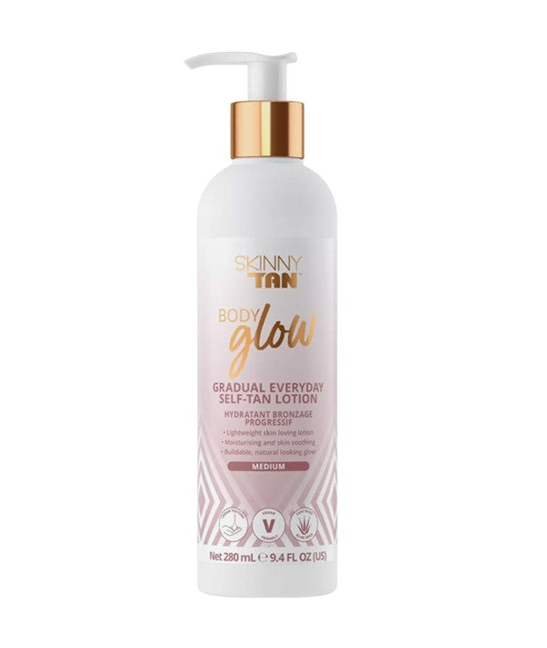 SKINNY TAN BODY GLOW GRADUAL EVERYDAY SELF TAN LOTION MEDIUM 280 ml Skin Treatments Asetena Pa 